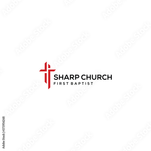 Fotografía Modern church religion logo sign modern vector graphic abstract