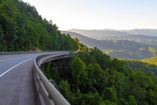 Winding Mountain Road Along The Foothill Parkway In Tennessee.
