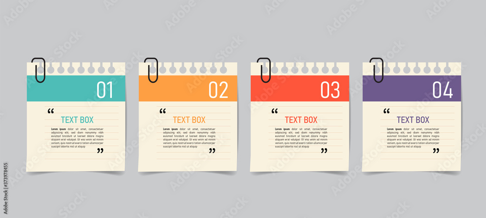 Text box design with note papers.	
 - obrazy, fototapety, plakaty 