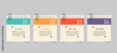 Cuadros en Lienzo Text box design with note papers.