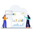 
Business report with cloud, cloud report flat illustration
