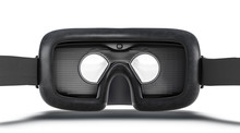 Blank Black Virtual Reality Goggles Mockup, Back View