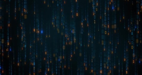 Wall Mural - data flowing down the matrix. abstract computer code downloading from internet or computer cpu gpu. 