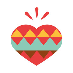 Sticker - mexican decoration heart folk festive flat icon