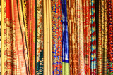 Fototapeta Boho - Colorful Indian designer sari up for sale in a store