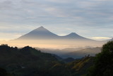 Fototapeta Sawanna - Muhavura and Gahinga Volcanoes