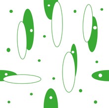 Seamless Delicate Geometric Pattern With Green Ovals On A White Background For Fabric And Wallpaper