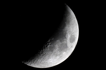 Wall Mural - waxing crescent moon as background