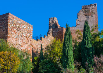 View of Alcazaba Castle in Malaga