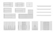 © Wanlee - Vector set of cabinets isolated on white background. Bathroom cabinet, wardrobe, wall shelf, empty bookshelf. Mockup 3d illustration