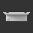 © sabelskaya - Mockup open white carton box with marks realistic vector illustration isolated.
