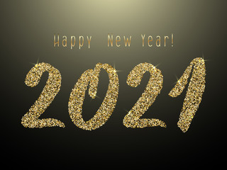 2021 Happy New Year vector greeting card, banner.