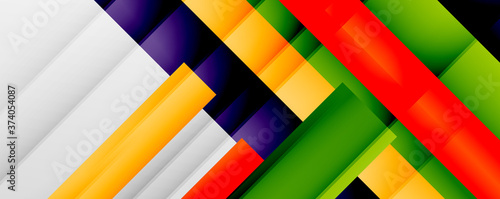 Fotomural Geometric abstract backgrounds with shadow lines, modern forms, rectangles, squares and fluid gradients