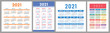 Calendar 2021 year set. Vector template collection. Simple design. Week starts on Sunday. January, February, March, April, May, June, July, August, September, October, November, December