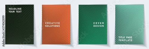 Photographie Crossed lines halftone cover page templates batch