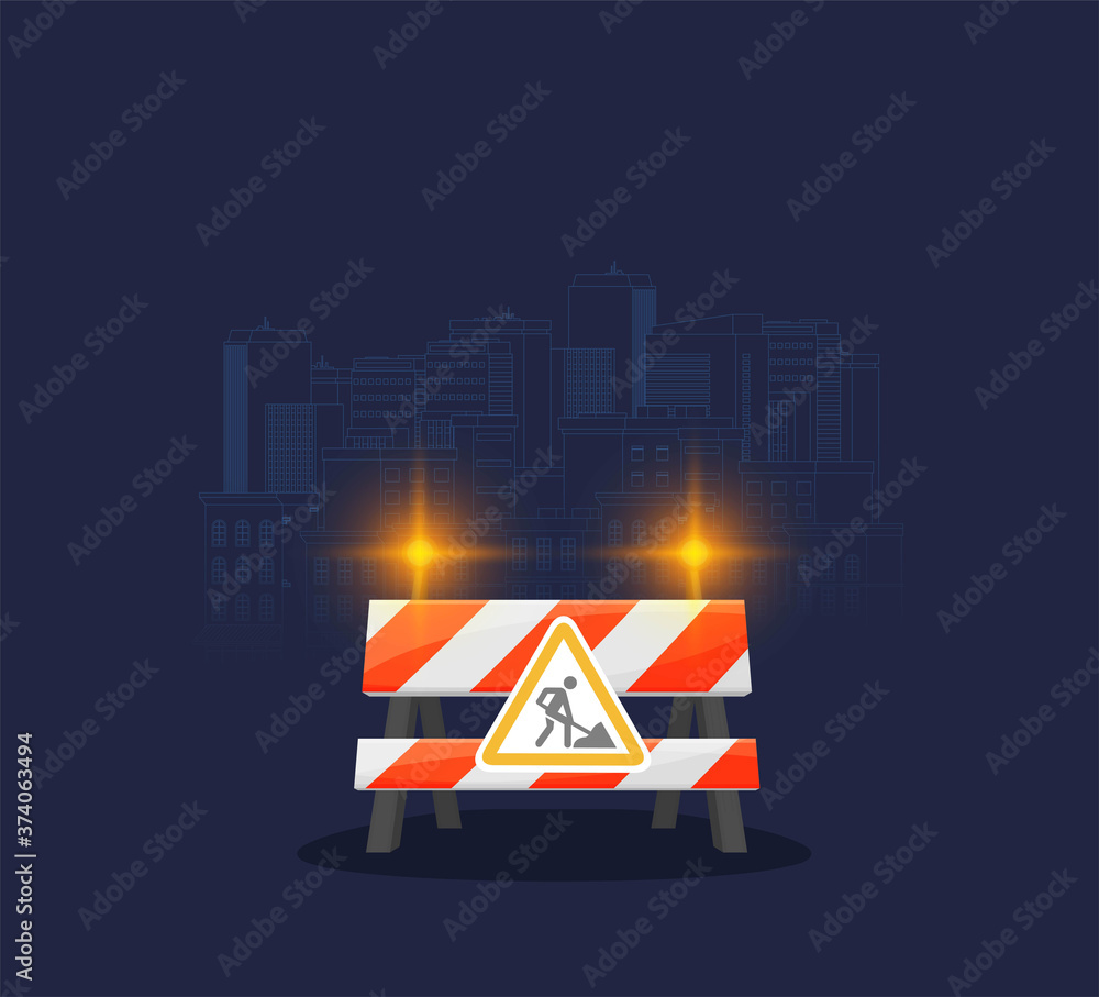 Under construction concept in flat design style, vector illustration ...