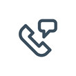 © AndS - Phone handset with speech bubble line icon. Call icon. Vector illustration