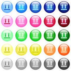 Poster - Side up sign icons in color glossy buttons