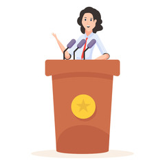 Wall Mural - 
Flat vector design of female politician 
