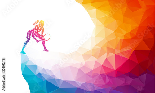 Fotografía Creative silhouette of female tennis player