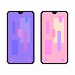 Sticker - Smart phone, pixel flat design