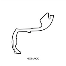 Monaco Circuit, Monaco. Motorsport Race Track Vector Map