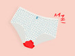 Blood on panties cute and funny menstruation period illustration 