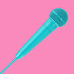Leinwandbilder - Modern Blue Microphone in Duotone Style. 3d Rendering