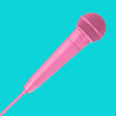Leinwandbilder - Modern Pink Microphone in Duotone Style. 3d Rendering