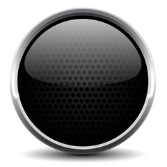 Sticker - Black glass web button