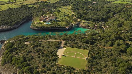 Sticker - aerial view of island Mallorca the natural Park Mondrago