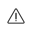 Vector caution sign, warning triangle with an exclamation point, outline icon template.
