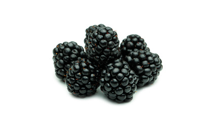 Fresh blackberries on a white background. High quality photo