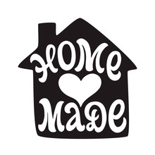 Home Made. House Shape Badge
