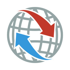 Sticker - Icon Of Globe With Arrows