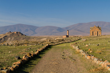 Wall Mural - Remains of  the ancient capital of Bagradit Armenian Kingdom, Ani, in Kars, Turkey.