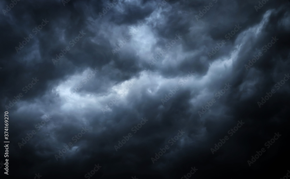 Photo Stock The typhoon, tornado in a stormy dark sky with black clouds ...