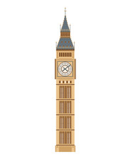 Big Ben Tourist Attraction. Travel, Journey Concept. Famous Monuments Of World Countries. 