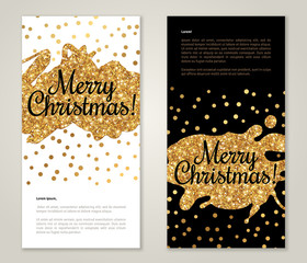 Wall Mural - Modern Greeting Card Design with Golden Paint Stains and Polka Dots. Vector Illustration. Gold Brush Stroke. Happy New Year 2021 Poster Invitation Template. Place for your text