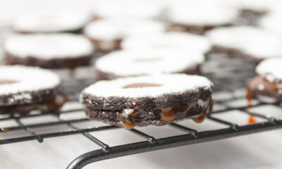 Wall Mural - Vegan Chocolate Caramel Sandwich Cookies