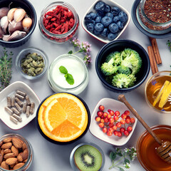 Wall Mural - Healthy products for immunity stimulation