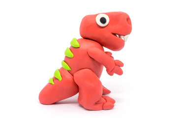 Play dough Tyrannosaurus white background