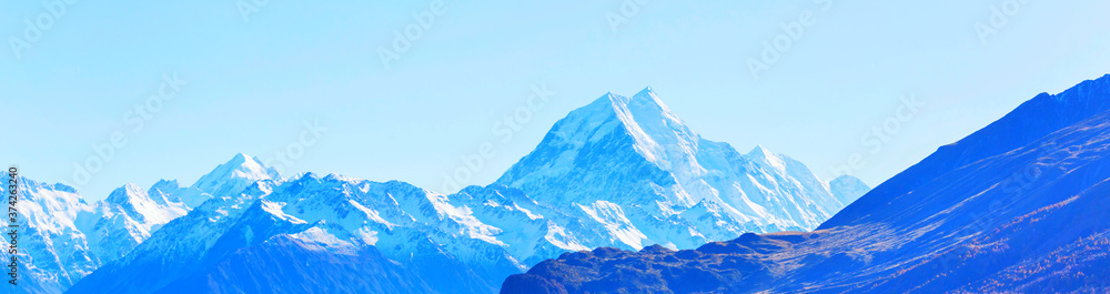 New Zealand mountains - obrazy, fototapety, plakaty 