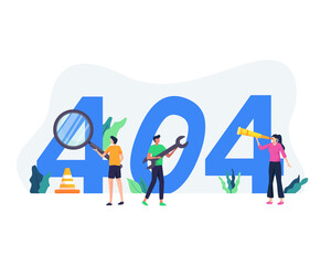 Vector concept illustration of page error 404