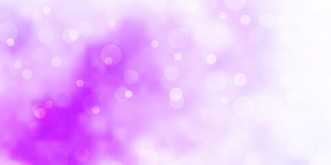 Wall Mural - Light Purple vector layout with circle shapes. Abstract decorative design in gradient style with bubbles. Design for posters, banners.