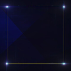 Wall Mural - gold frame square metal glitter and shiny on black background