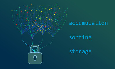 Wall Mural - big data sorting concept. abstract technology background.