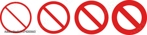 Fotomural Set of prohibited simple red sign icon