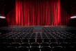 Darkened empty movie theatre and stage