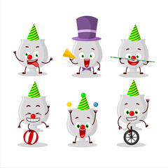 Sticker - Cartoon character of silver trophy with various circus shows